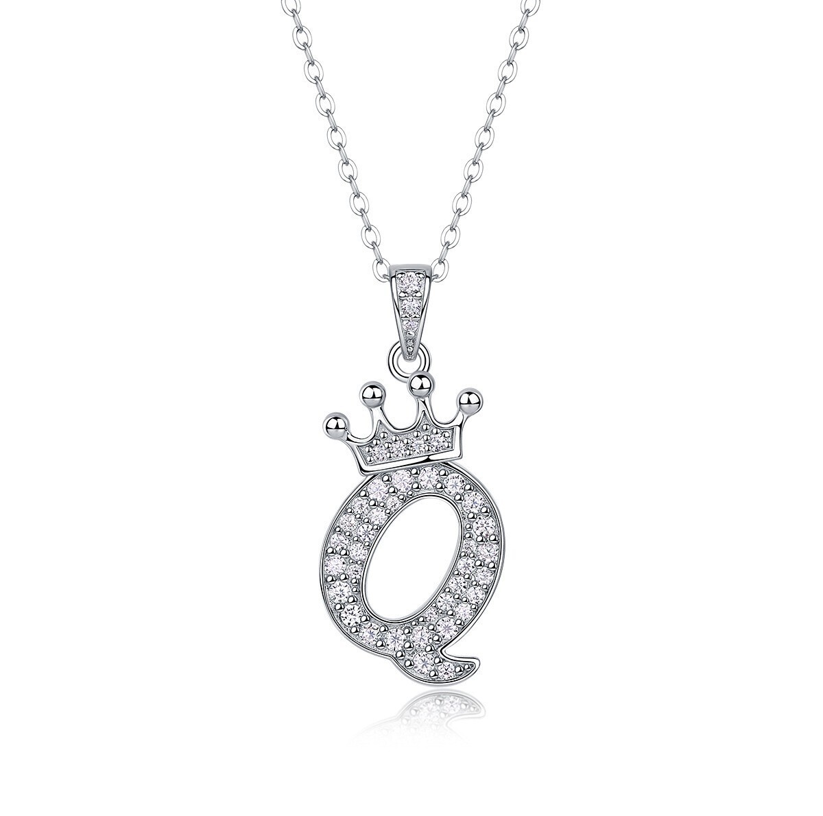 D Color Moissanite 26 Letter Pendant Necklace 925 Sterling Silver Pass Tester