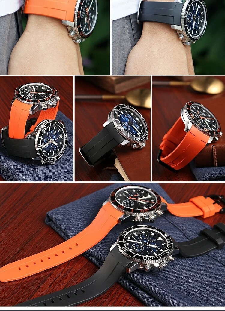 NEW 22mm Rubber Strap replacement For TISSOT SEASTAR 1853 T120 T120.417
