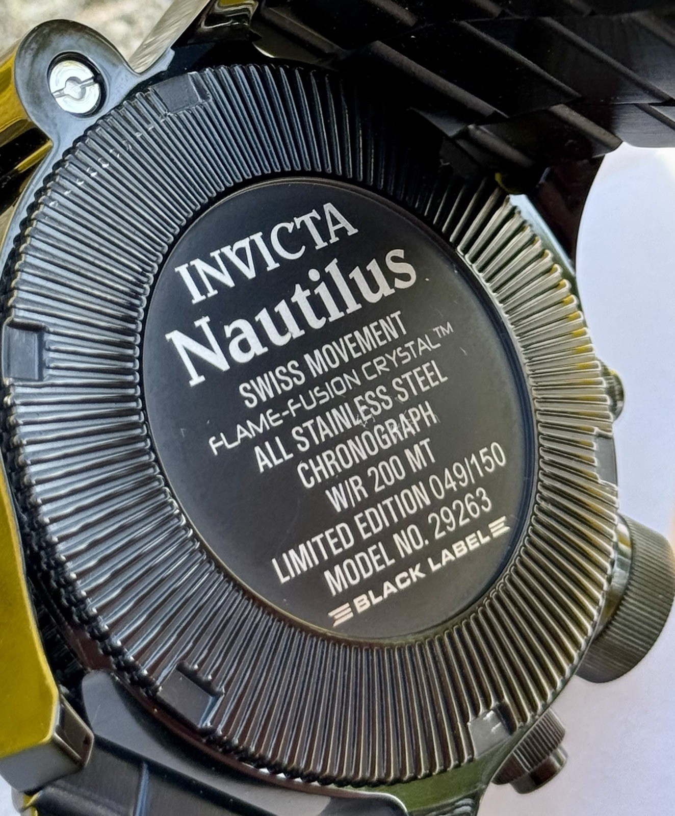 Invicta Nautilus 29263 Black Label Chronograph Ltd Ed 049/150 200M Box