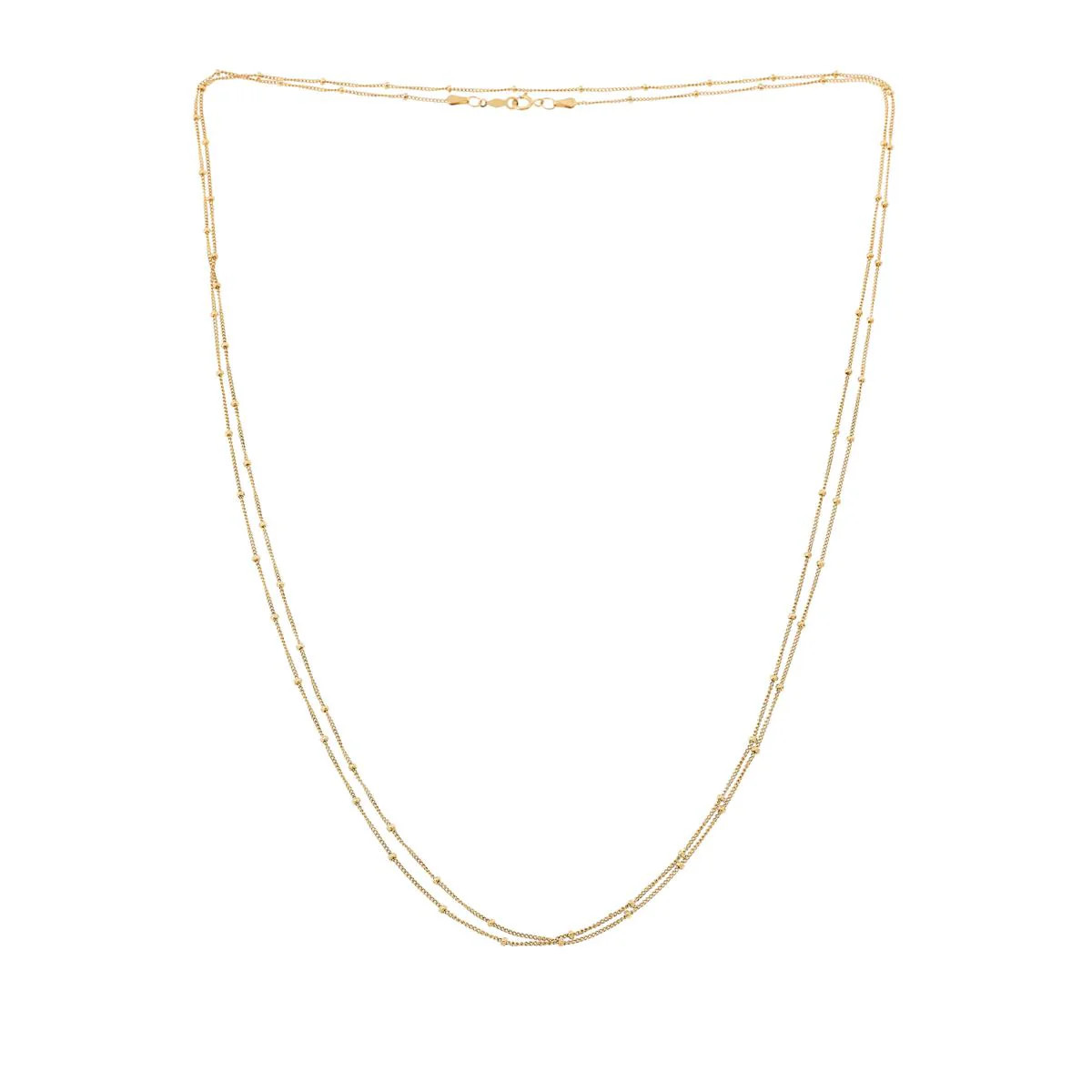 Made by Malyia Perpetual 14K Gold-Filled Beaded Chain Wrap Necklace, 50″