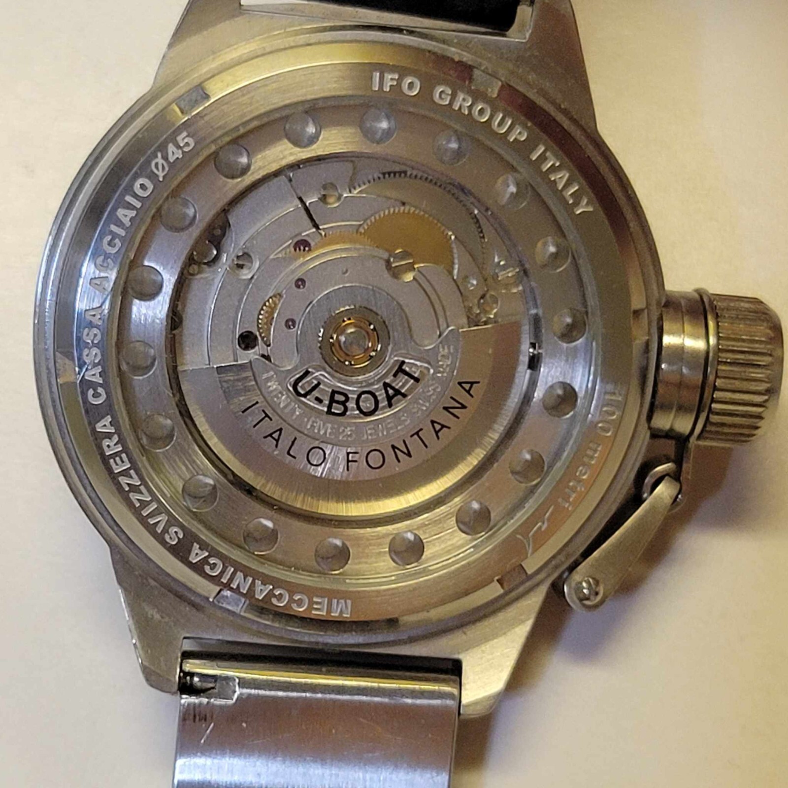 U-BOAT IFO LEFT HOOK AUTO Italo Fontana 316L Classico Stainless Steel 45mm