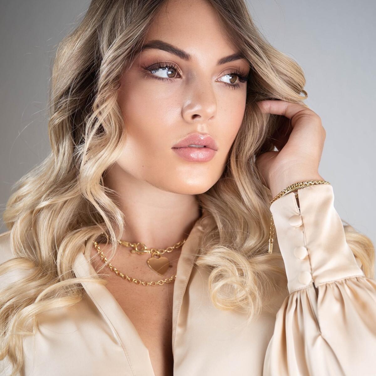 Damen Kette Herz Anhänger “My Love” 24 Karat Gold vergoldet K6052DL DJADEE