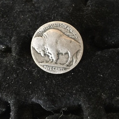 Authentic OLD BUFFALO Nickel Tie Tack, Pin, Golf Marker!