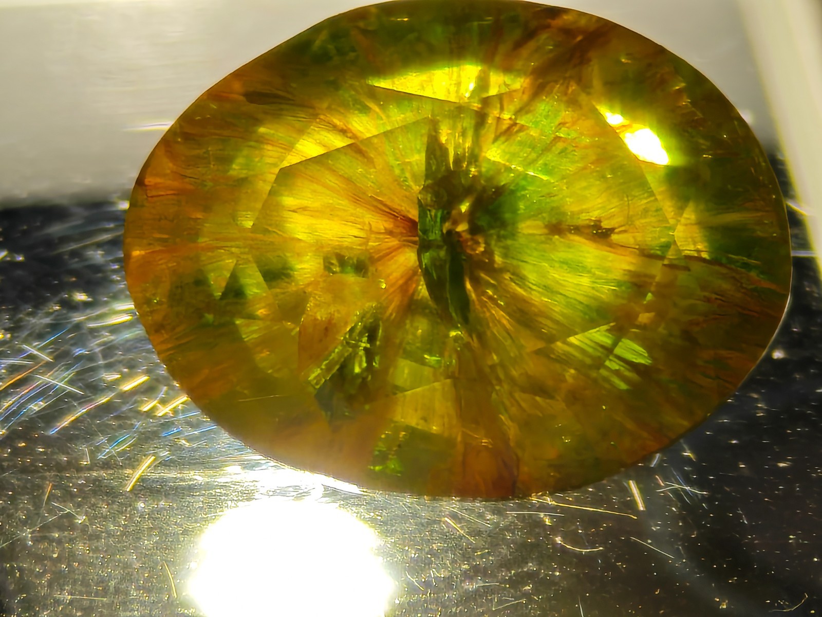 3.3 CT DEMANTOID GARNET HORSE TAIL NAURAL UNHEATED URAL BOBROVKA 10×7.7×4.3mm