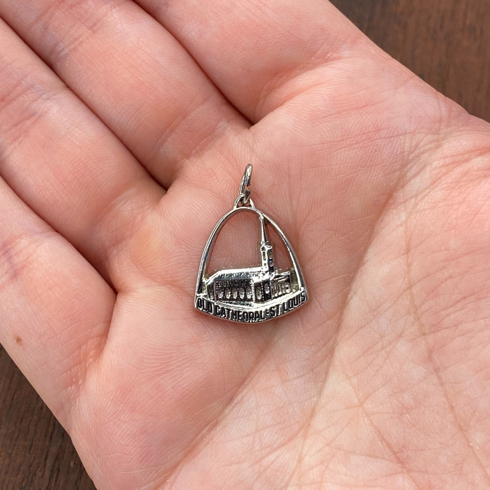 Vintage Kinney 925 Sterling Silver “Old Cathedral St Louis” Pendant Charm