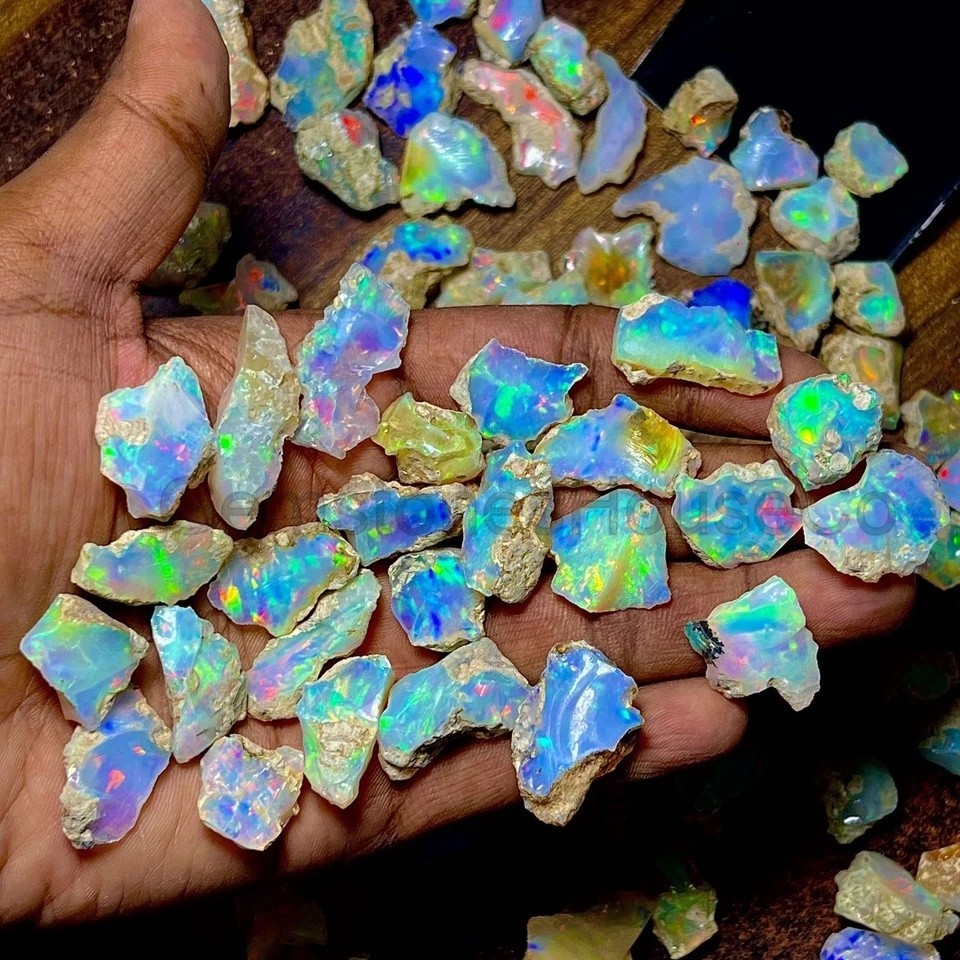 Cut Grade Opal Rough Lot AAA Grade 10 Pieces Large Size Ethiopian Welo Opal Raw