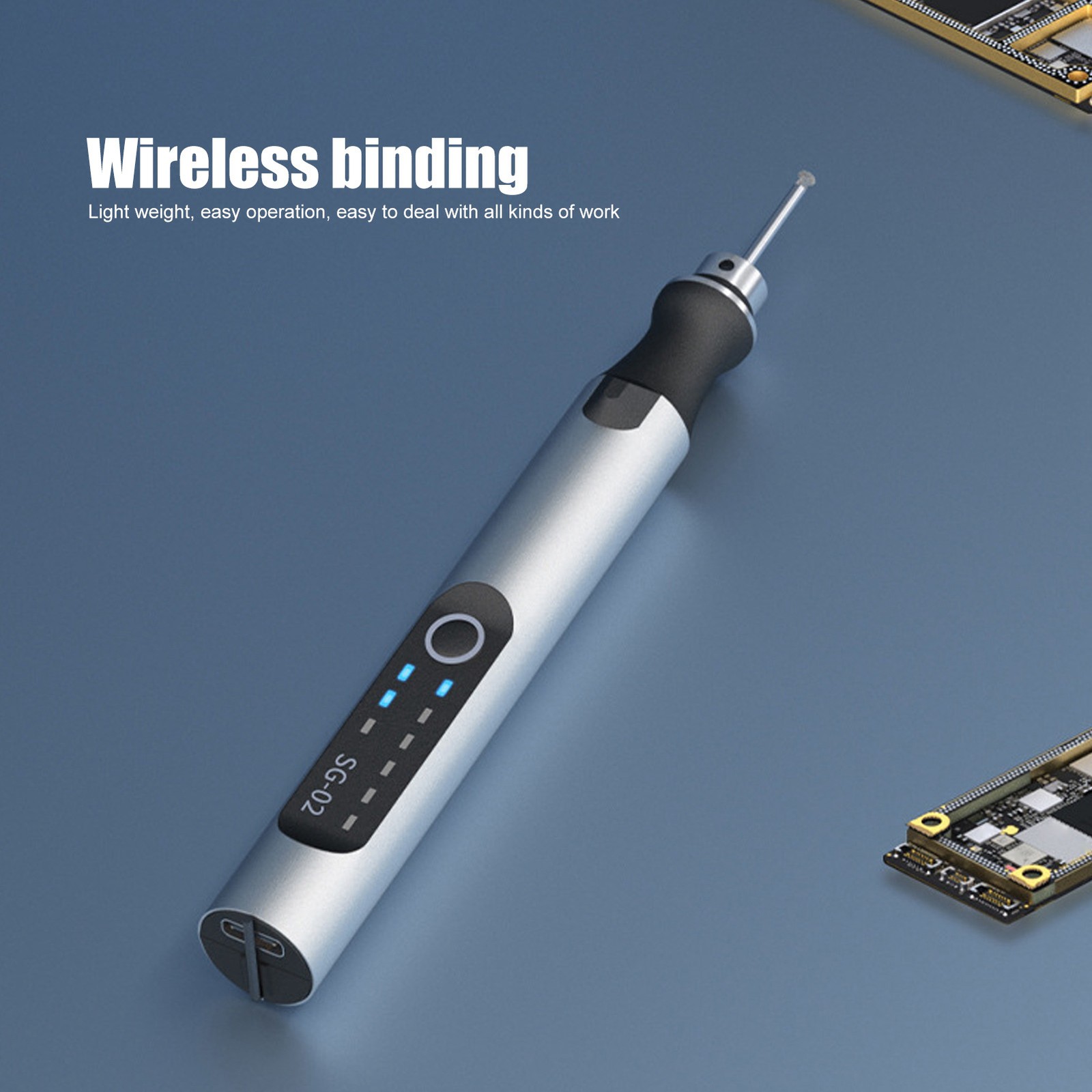 Electric Punching Engraving Pen 3 Level 10W Power Wireless Mini Multifunction US