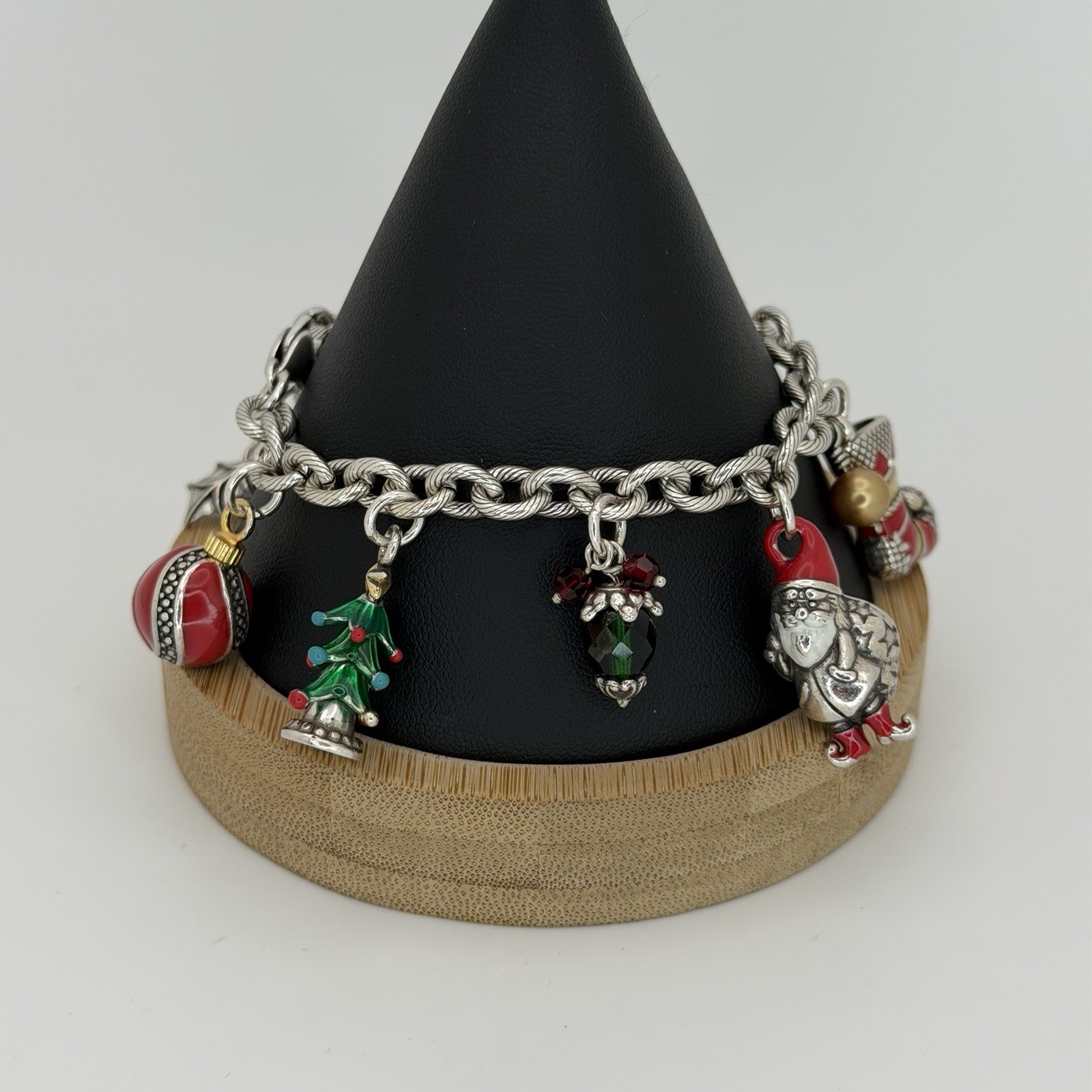 Brighton Christmas Memories Charm Bracelet Santa Tree Ornament Stocking 7”