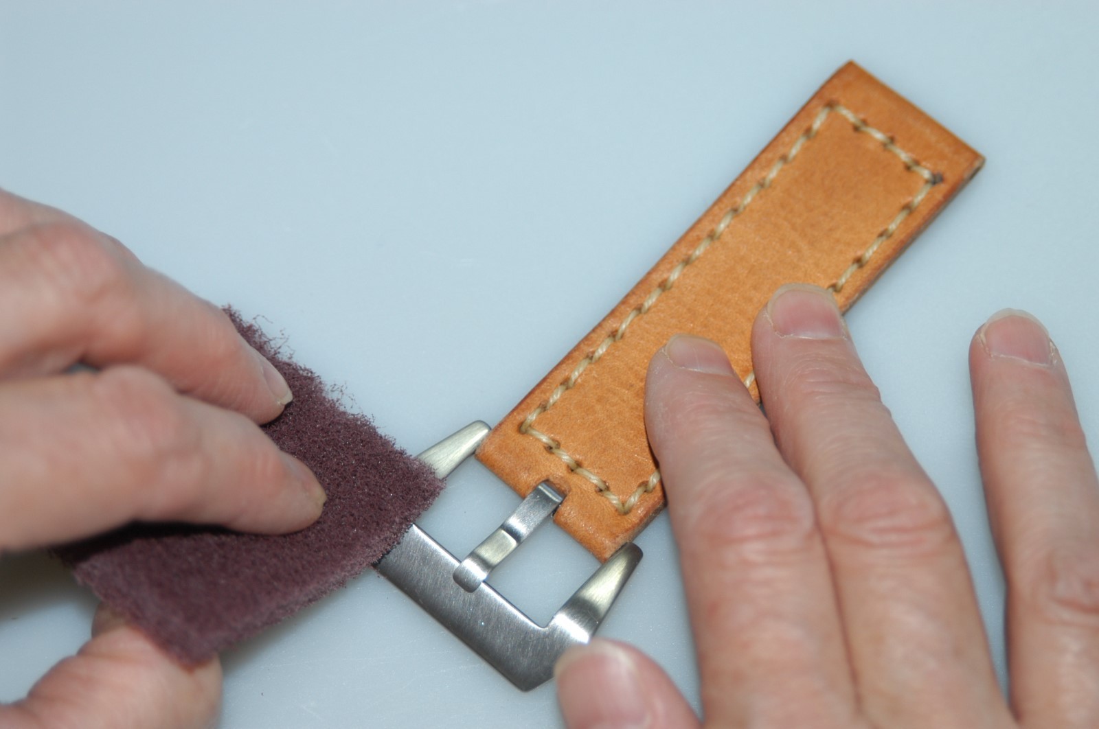 Satin / Brushed Refinishing Pad for T-Touch Watch Brushed Steel & Directions