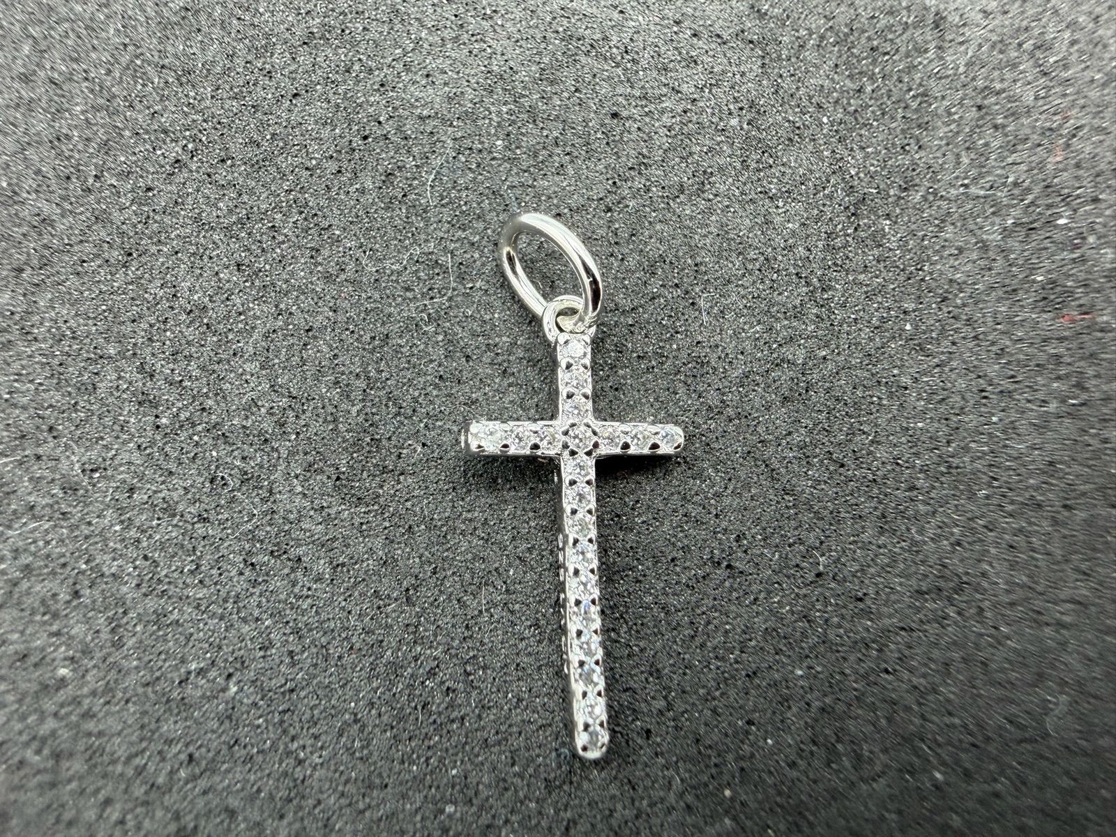 0.27g Vintage Sterling Silver 925 Pendant Cross Sparkling Design M