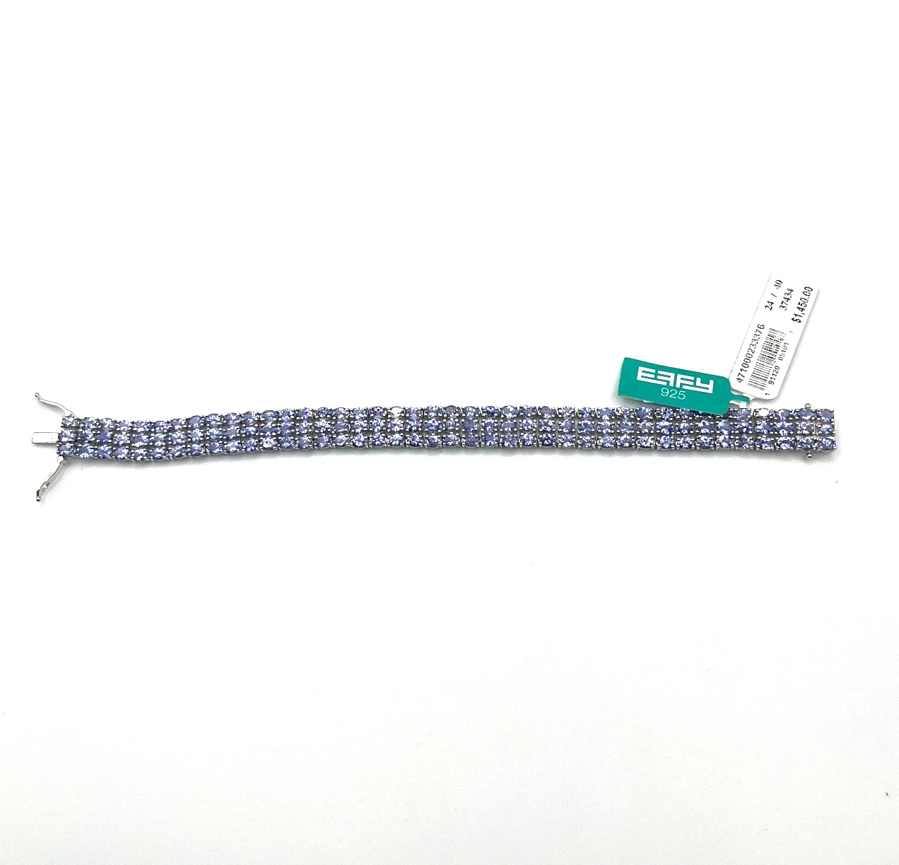 Effy Bracelet Tennis Sz 7 Tanzanite 3 Strand Purple Sterling 925 NEW MSRP $1,450