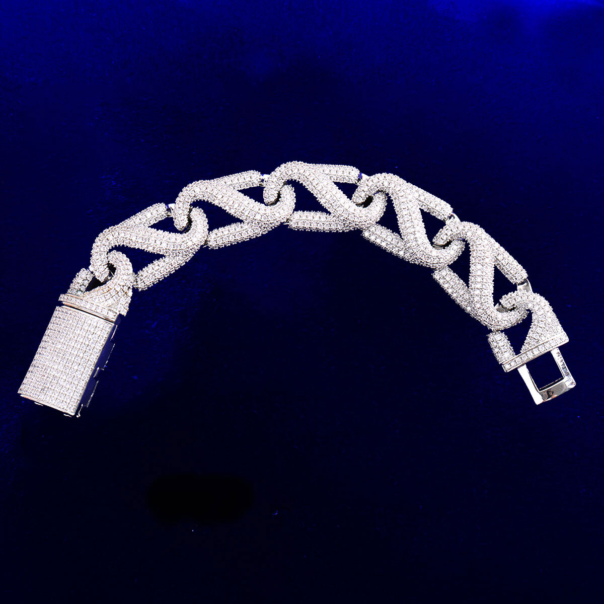 5AAA+ CZ Ice Out Hop Hip Miami Cuban Link Bracelet 24k Real Gold Plated 7-9Inch
