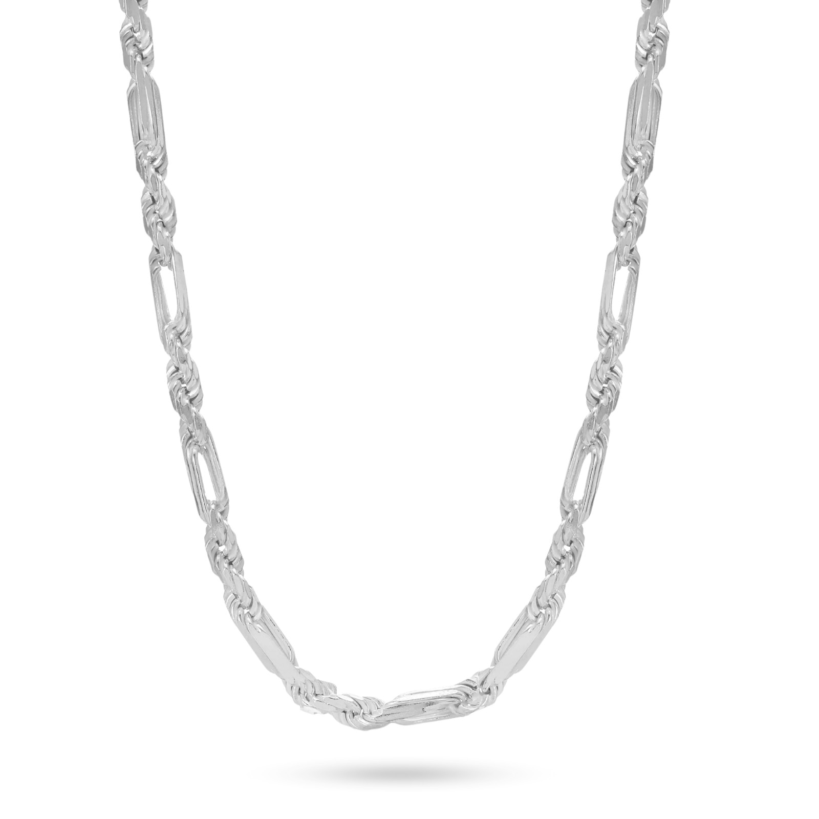 Italian Milano 5mm Chain Figarope Real Solid 925 Sterling Silver Necklace 18-26″