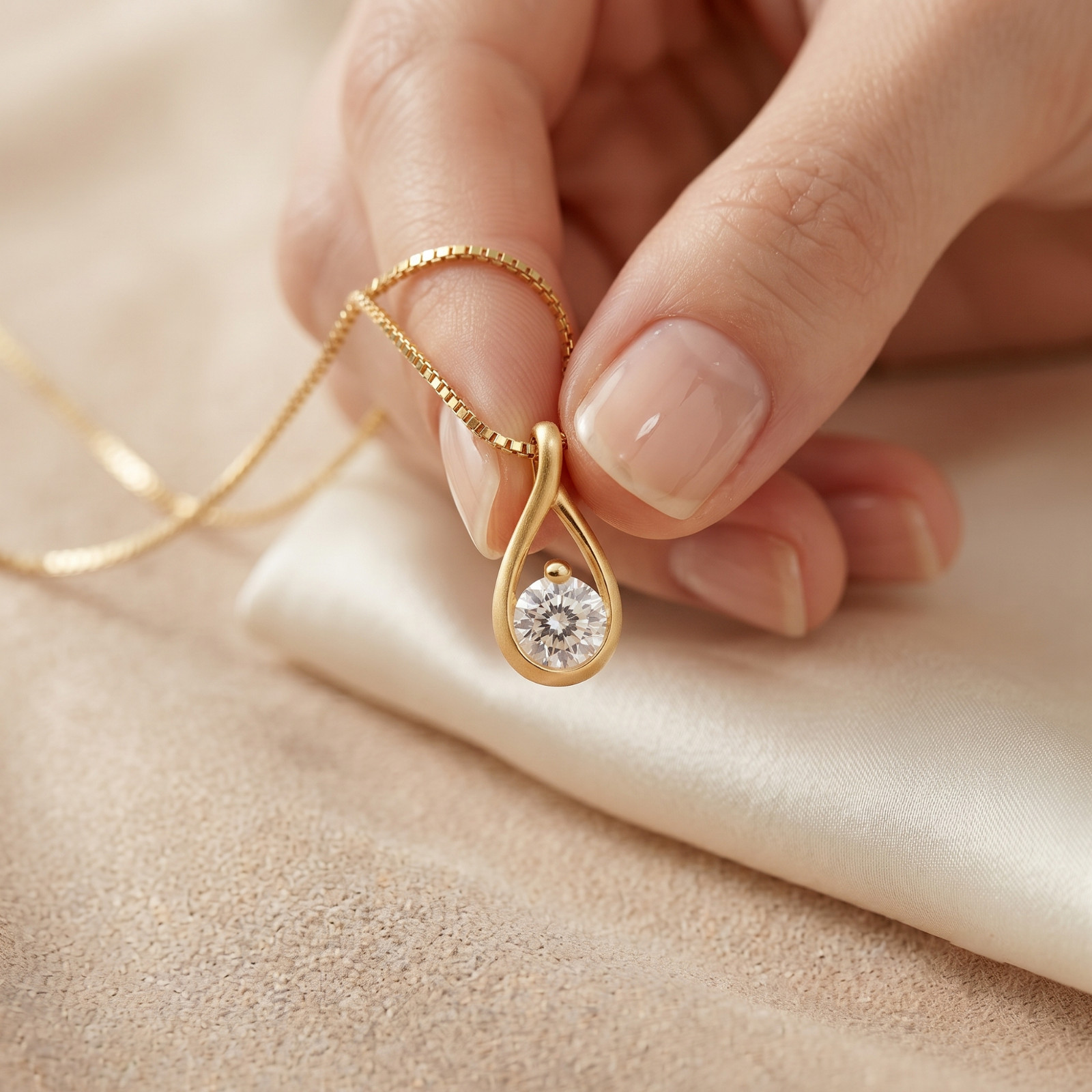 Round Cut Solitaire Moissanite Diamond Pendant 14K Solid Yellow Gold For Women’s