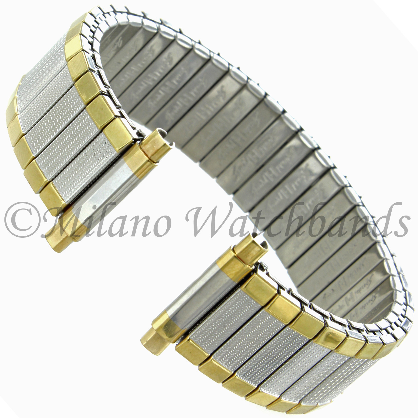 16-21mm Hirsch Speidel Two Tone Stainless Steel Twist-O-Flex Watch Band 605-3601