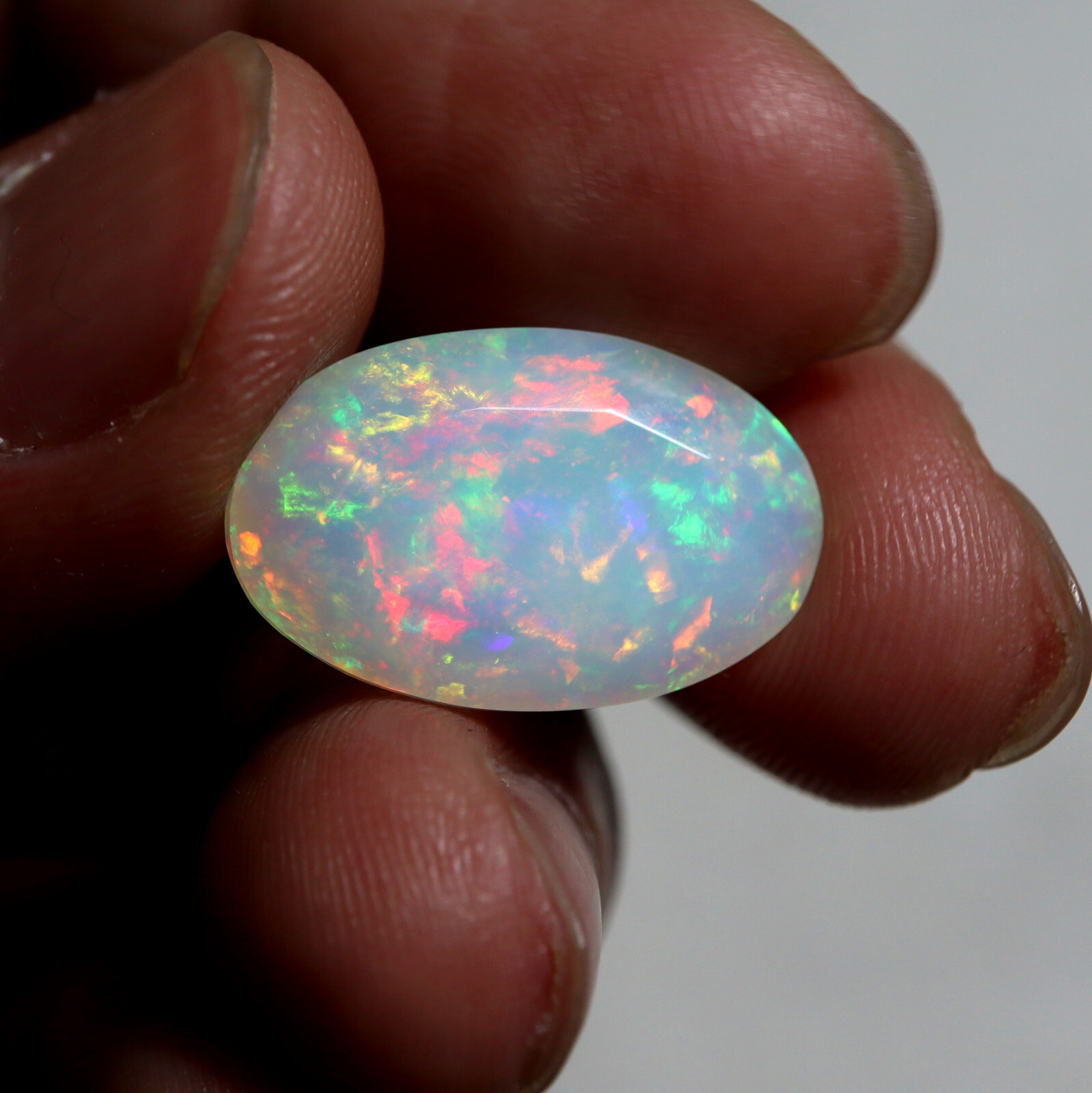 11.3 Cts 21×13.4×10.8 MM Natural Top Grade Multi Fire Ethiopian Opal Oval Cut