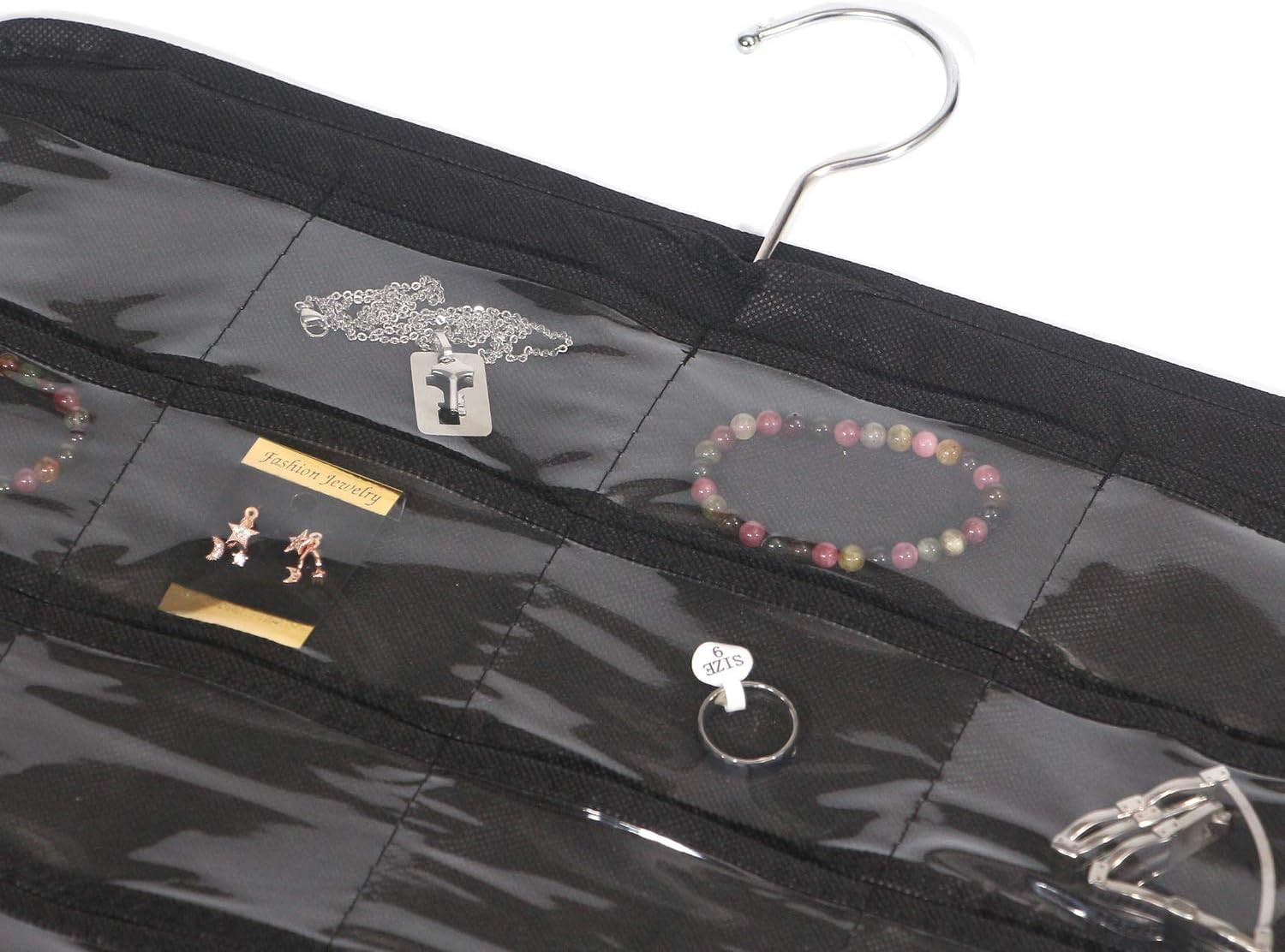80 Pockets Hanging Jewelry Organizer for Women, Storage Bag for Earrings Necklac