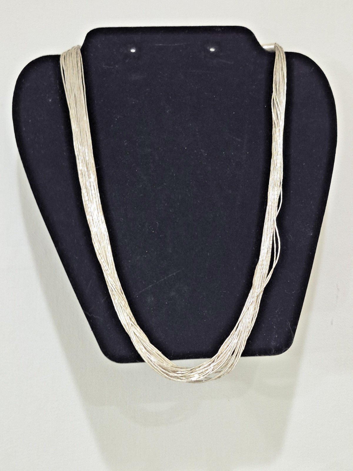 Vintage Navajo Native American Liquid Sterling Silver 30 Strand Necklace 22″27g
