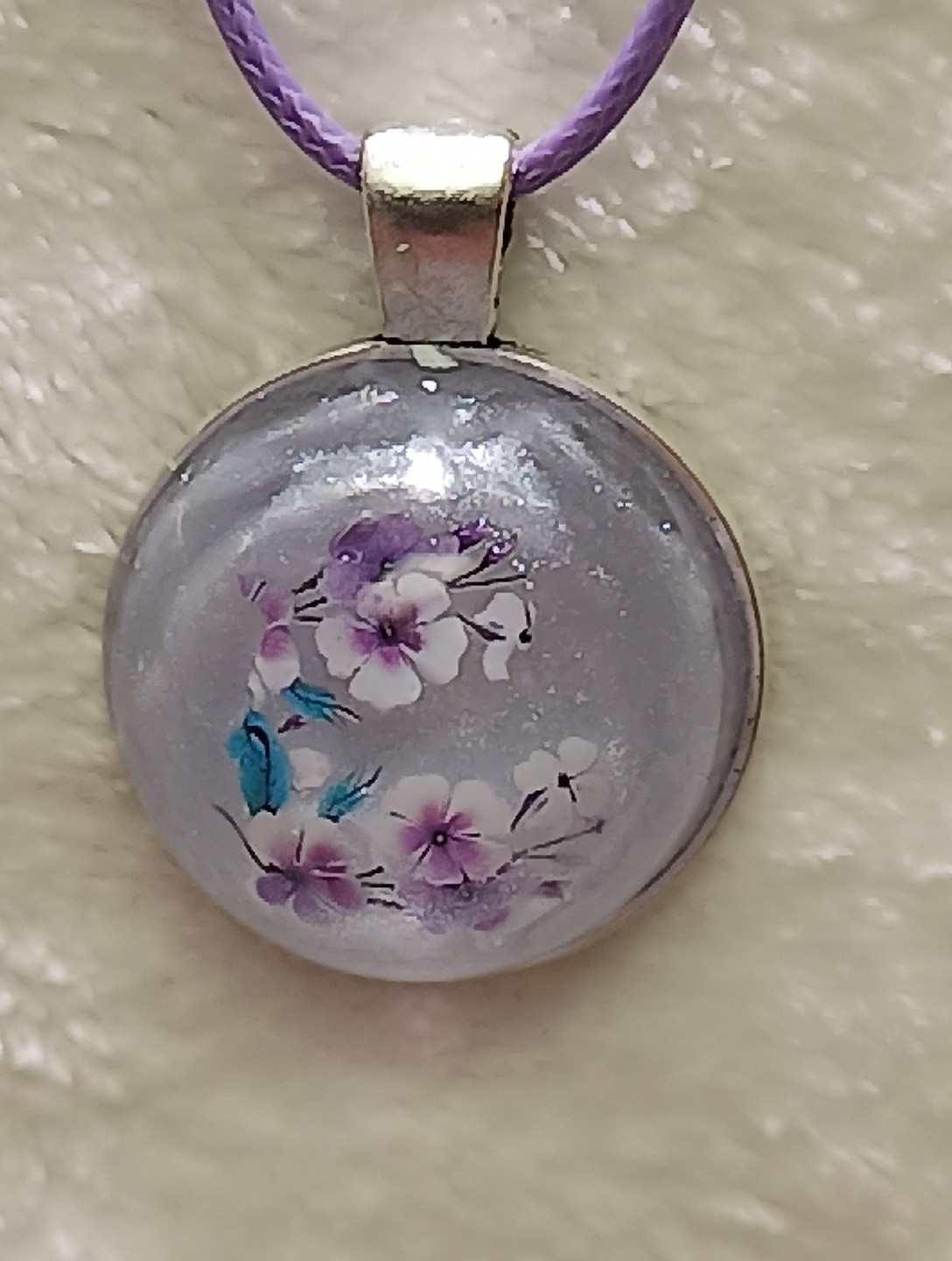 Resin Pendant Necklace Hand Crafted