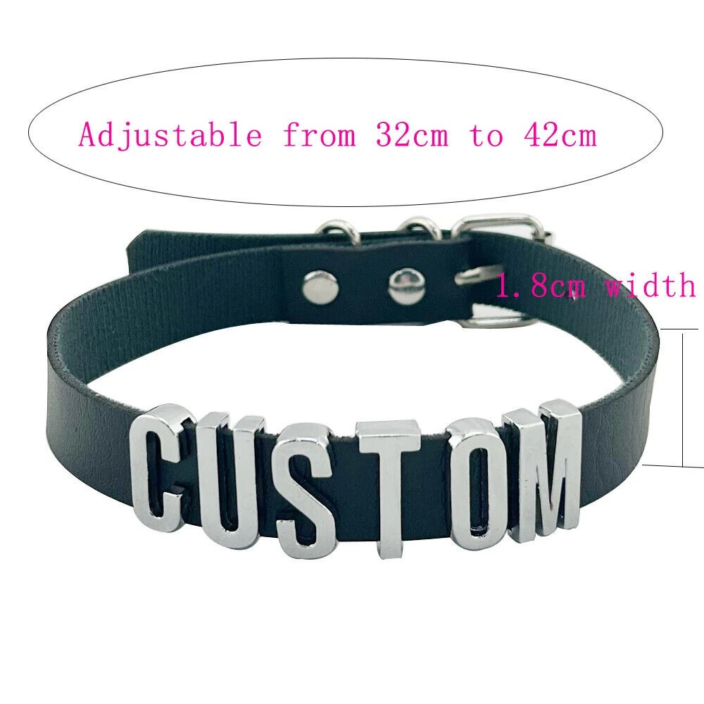 Customized Bdsm Slave Daddy Collar Punk Goth Chocker Necklace Cosplay Choker B3