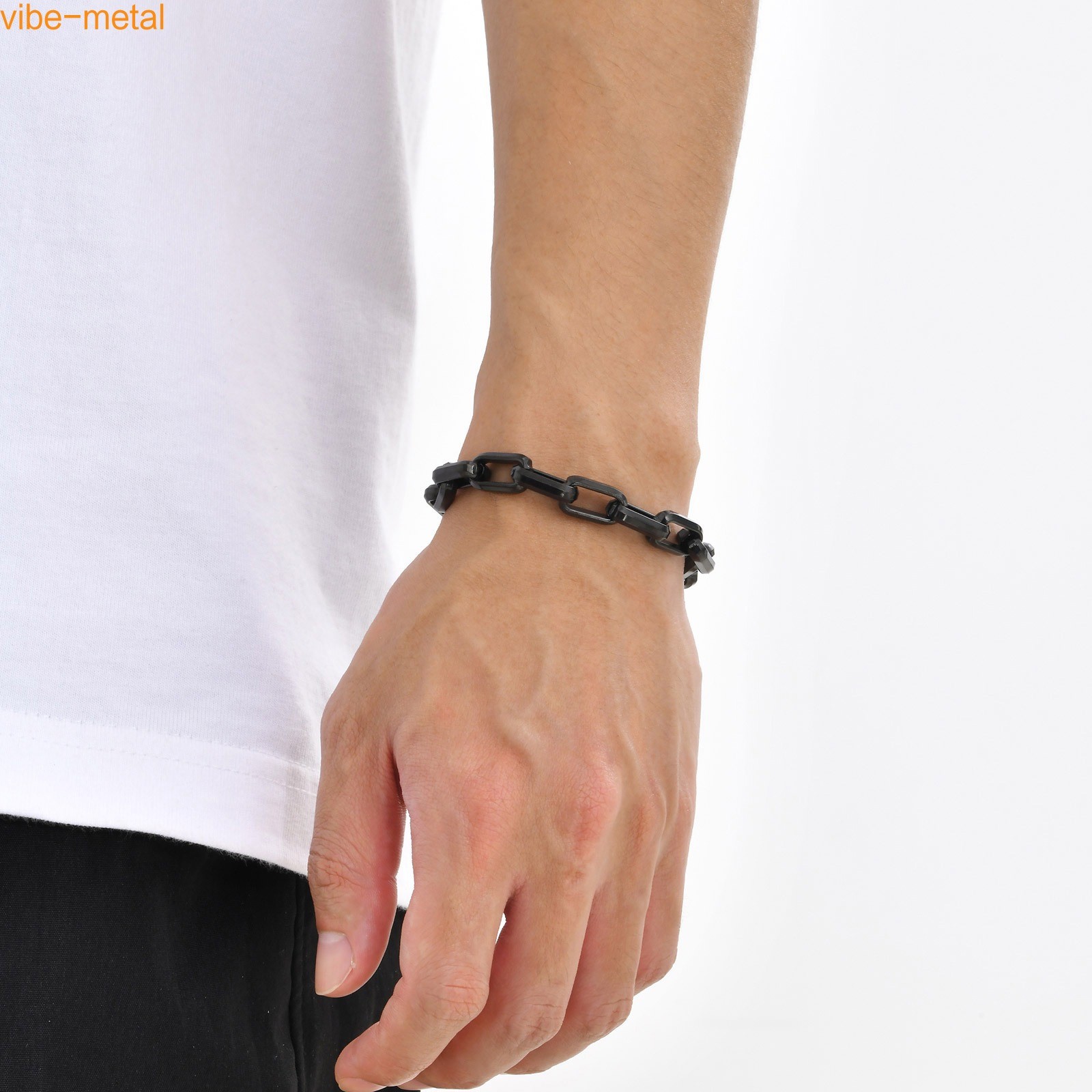 9.2mm Wide Stainless steel Chunky Paperclip Chain Bracelets Men Chain Wristband