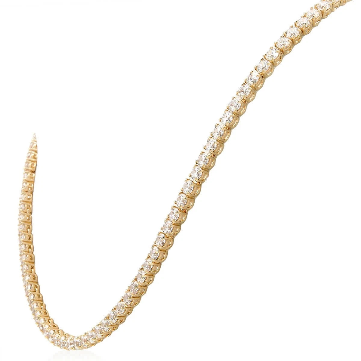 Swarovski Matrix Tennis Necklace S New Gold Shiny White