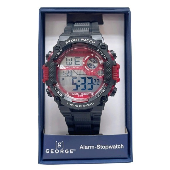 George Mens Digital Sport Watch Wristwatch With Alarm & Stopwatch