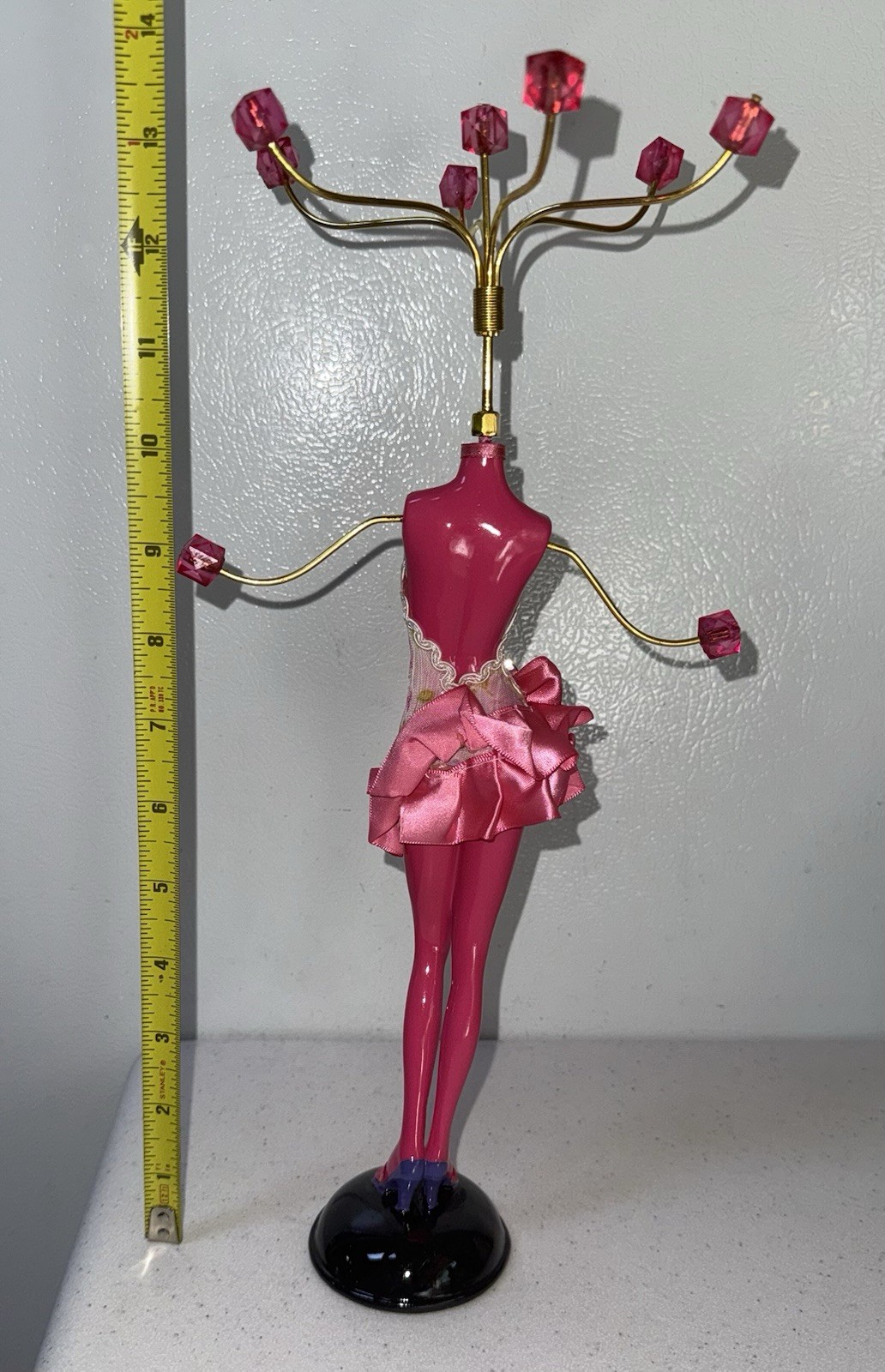 FANCY Mannequin Pink Dress Necklace Holder 14” NIB