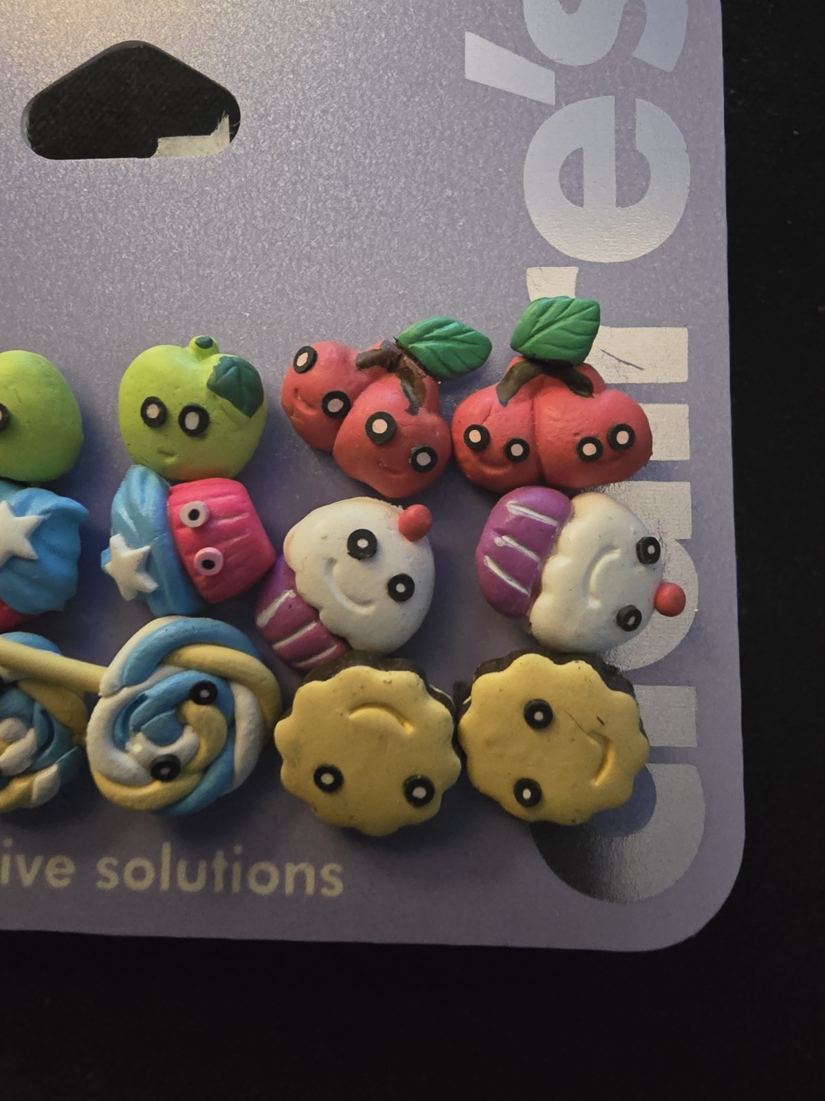 Claire’s Sensitive Solutions Dessert Summer theme Stud Earrings, 9 Pairs, New