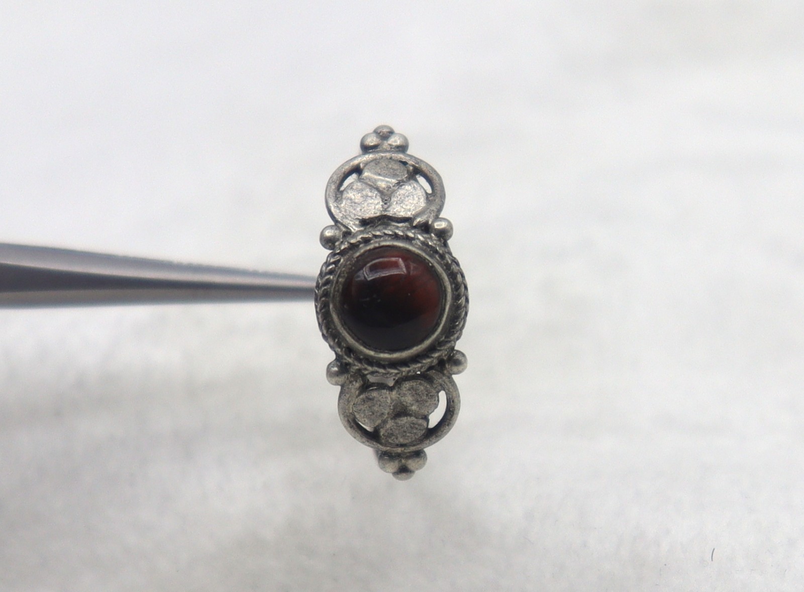 925 Silver Ring Size 6.75 US Rare Natural Red Tiger Eye Gemstone 2.09 Grams