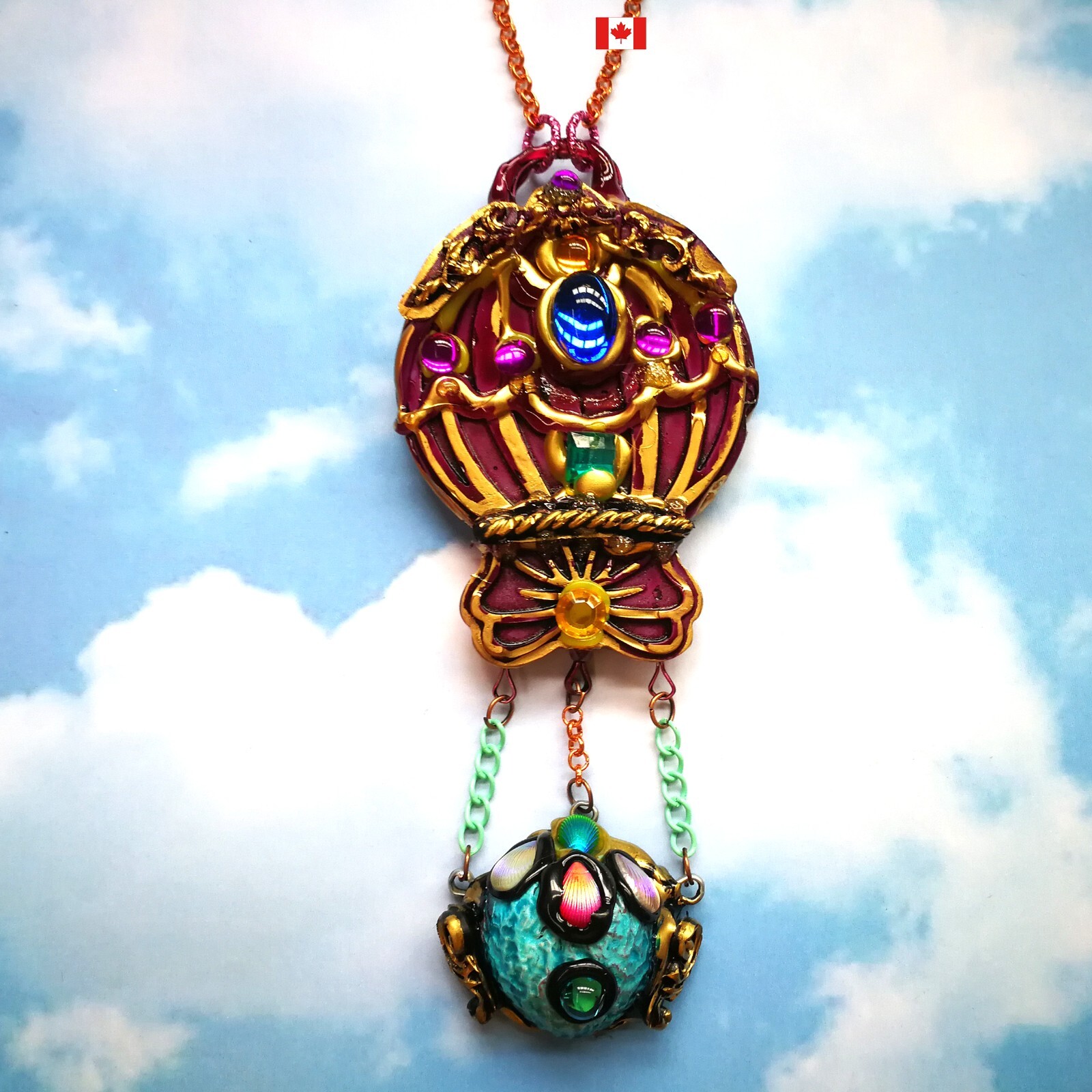 Jewelry Necklace Pendant Luxury Art Deco Nouveau Charm Jewellery Hot Air Balloon
