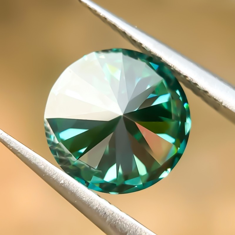 Wholesale VVS1 Moissanite Stones green 5-9mm Round Cut for Earring Jewelry Stone