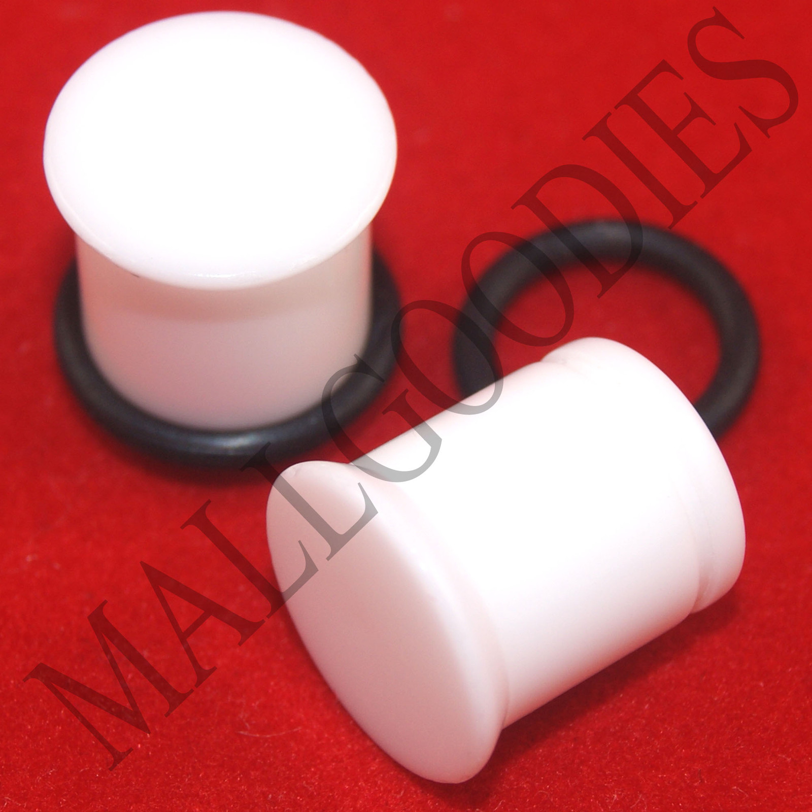 V126 White Acrylic Single Flare Solid Ear Plugs 10G to 1-1/4″ – 2.5mm to 32mm