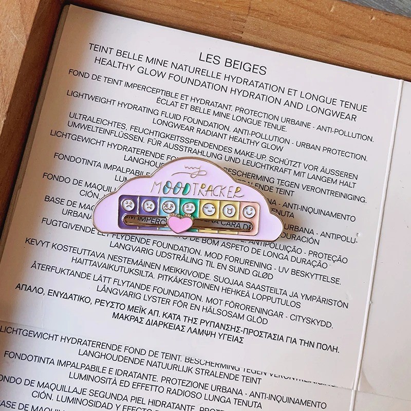 Interactive Social Battery Mood Attitude Tracker Brooch Pin Enamel Badge Gift UK