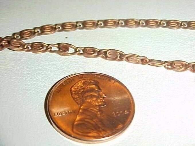 10 FEET VINTAGE COPPER COATED STEEL “S” STYLE 3mm. FANCY CHAIN N8