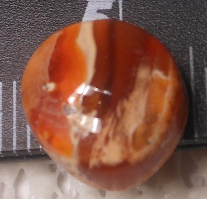 4.35ct Mexican Fire Opal 10.9mm x 6.1mm Round Orange White