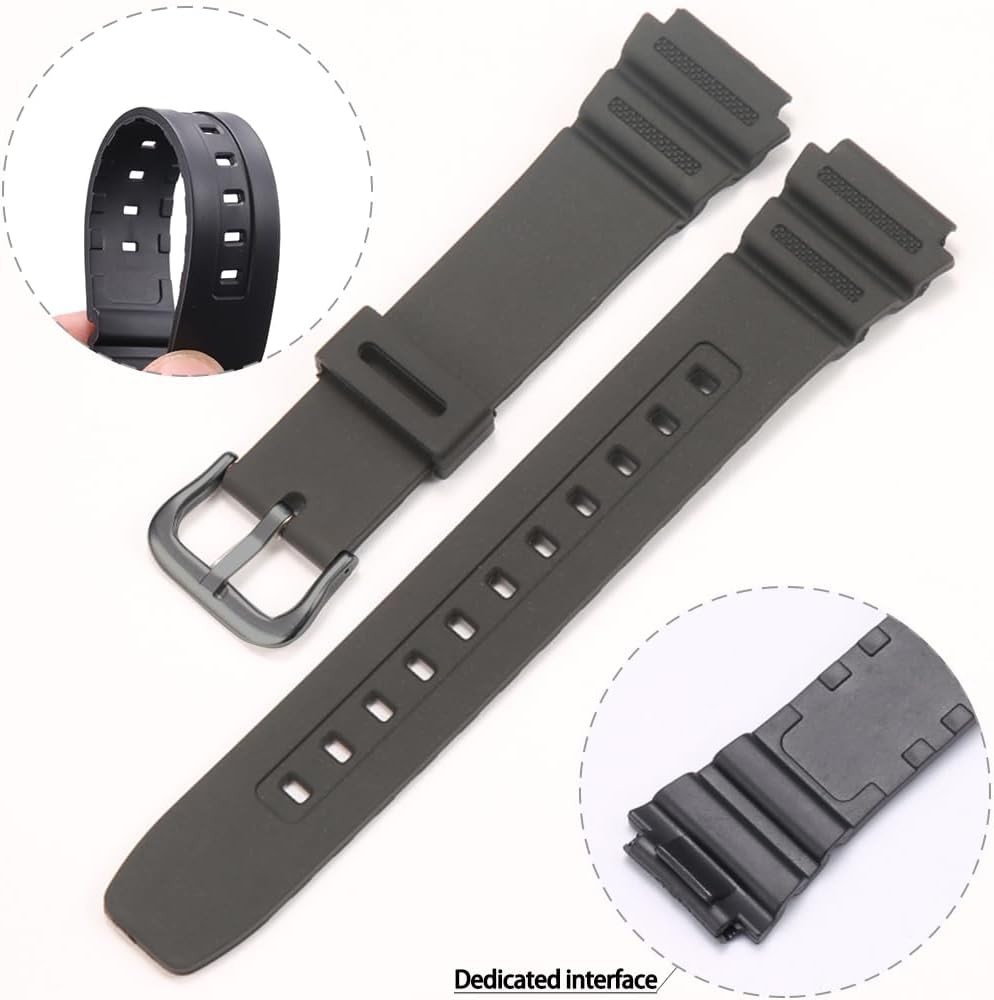 Comfortable Natural Resin Watch Strap with Stainless Steel Buckle – 18mm Fit