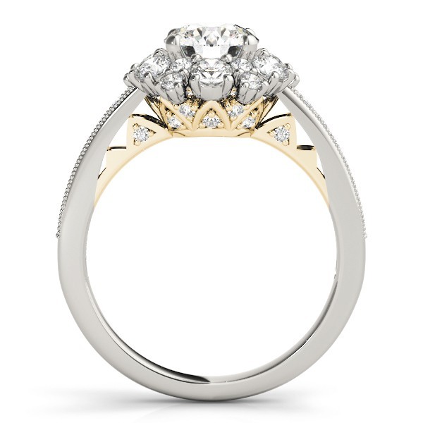 VS F 2.01Ct Lab Grown Diamond Designer Style Halo Engagement Ring For Women Gold