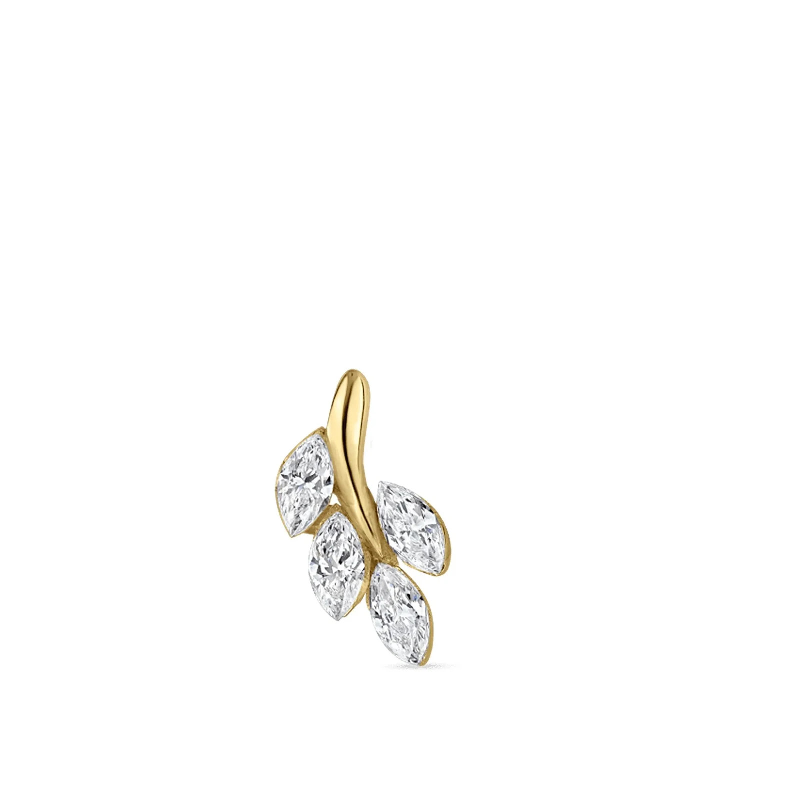 Marquise Moissanite Floral Helix Cartilage Stud 925 Sterling Silver