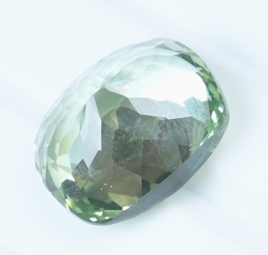 14.10 Ct Natural Green Montana Sapphire Cushion Certified Flawless Gemstone