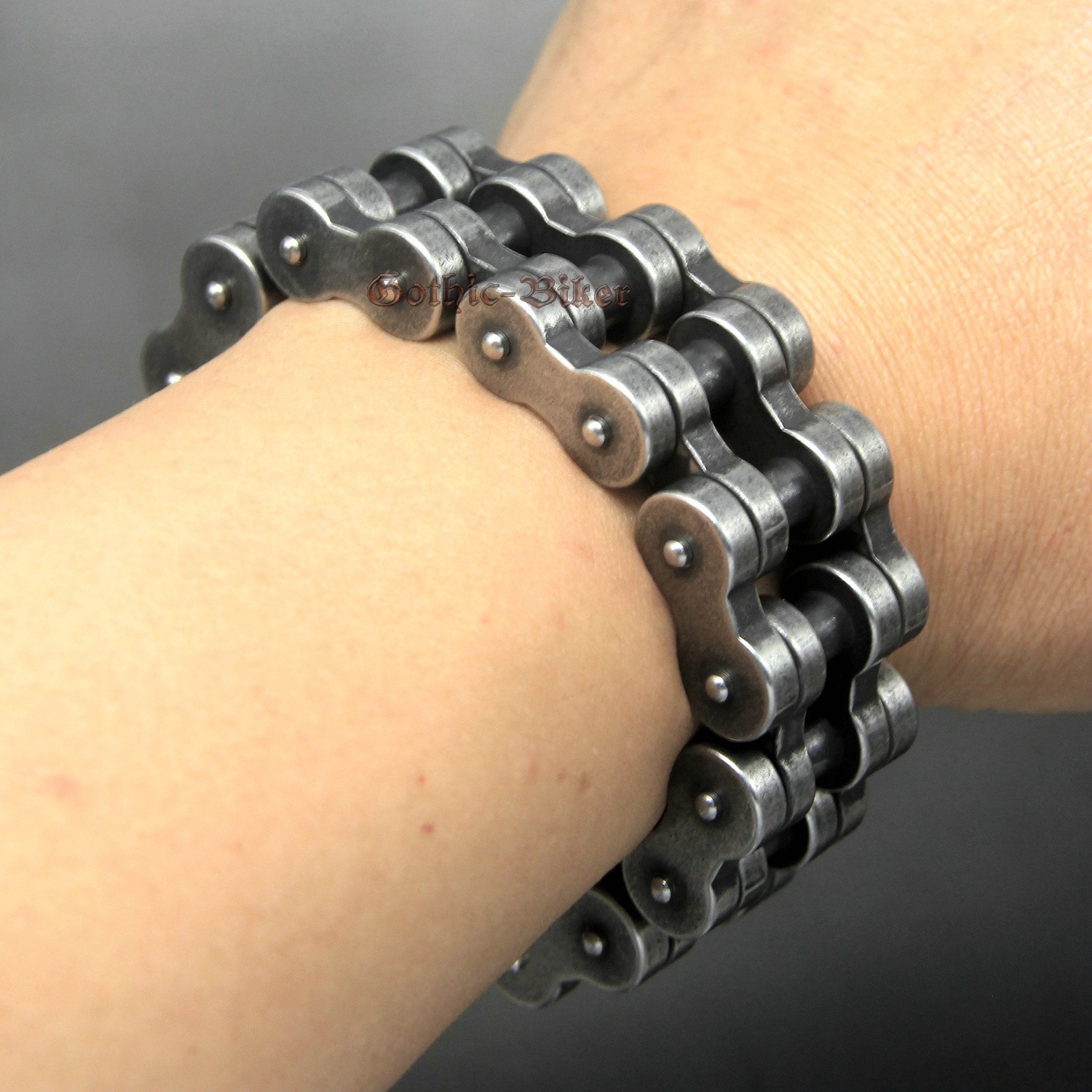 Heavy Chunky Motorcycle Bike Chain Men’s Bracelet Stainless Steel Gunmetal Tone