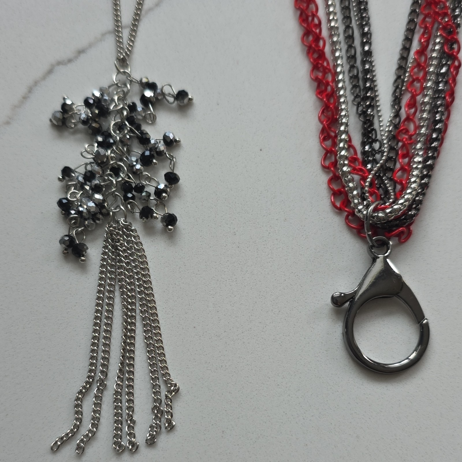 Paparazzi Holiday Lane Mixed Lot 4 Women’s Fashion Metal Necklaces Silver Red
