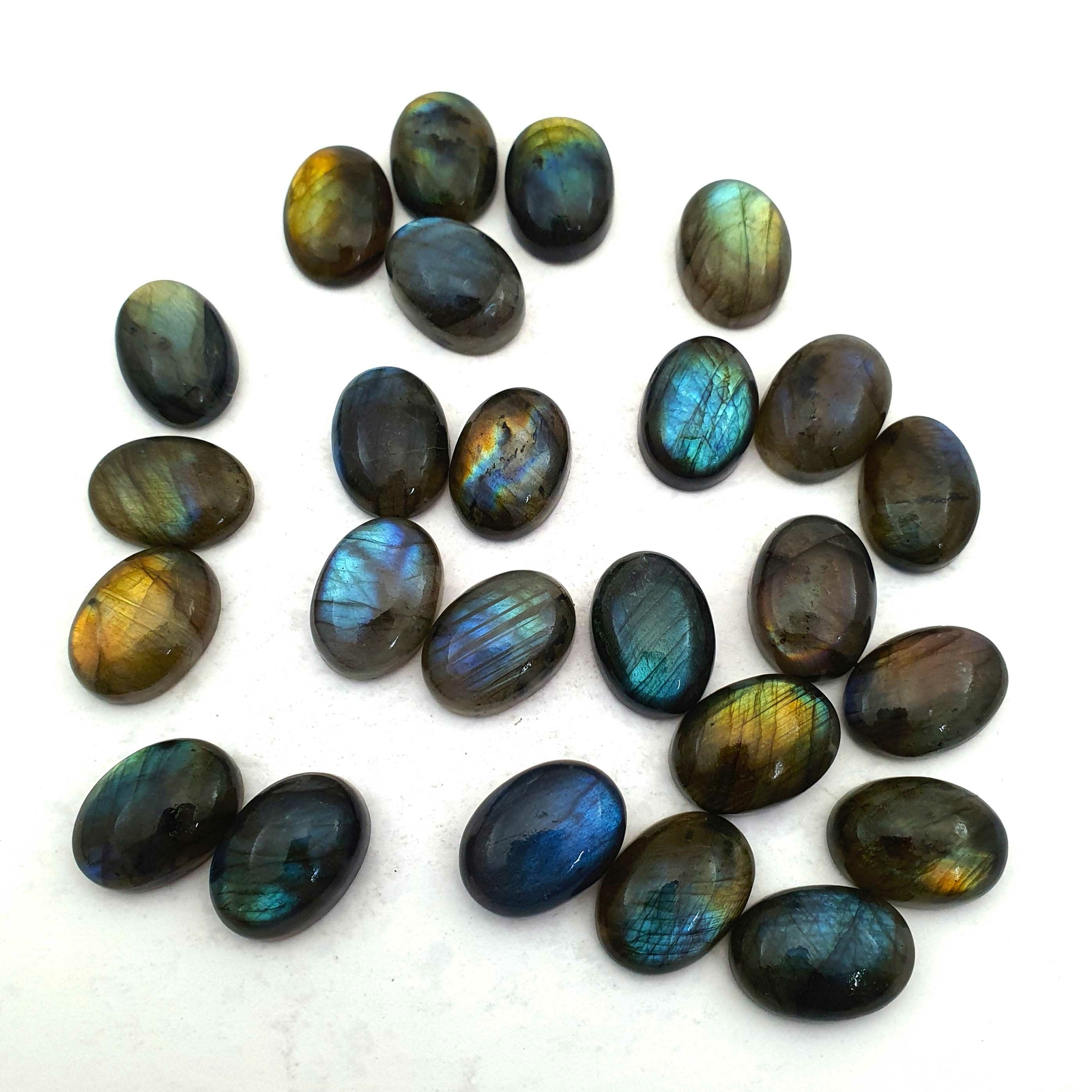 Natural Labradorite Blue Flash Cabochon Oval Gemstone Lot 9 Pcs 13*18 MM 116 CT