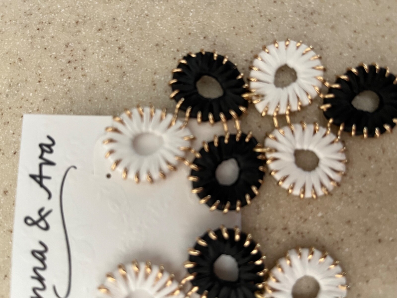 Anna & Ava Gold/Black & White Statement Drop Earrings
