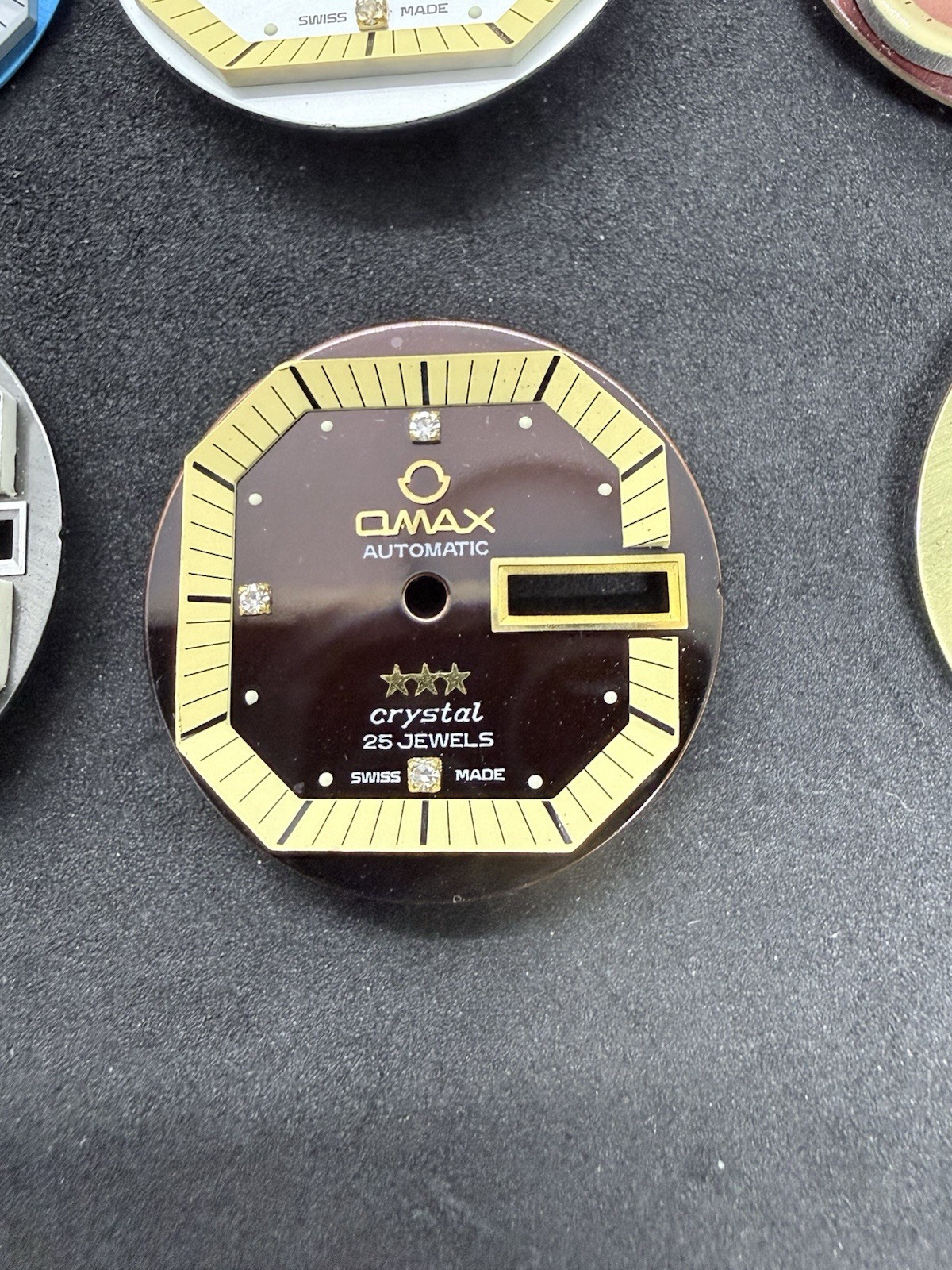 22 Mix Lot OMAX Automatic Day Date for ETA 2879 Ø 28,5 mm watch dial SWISS