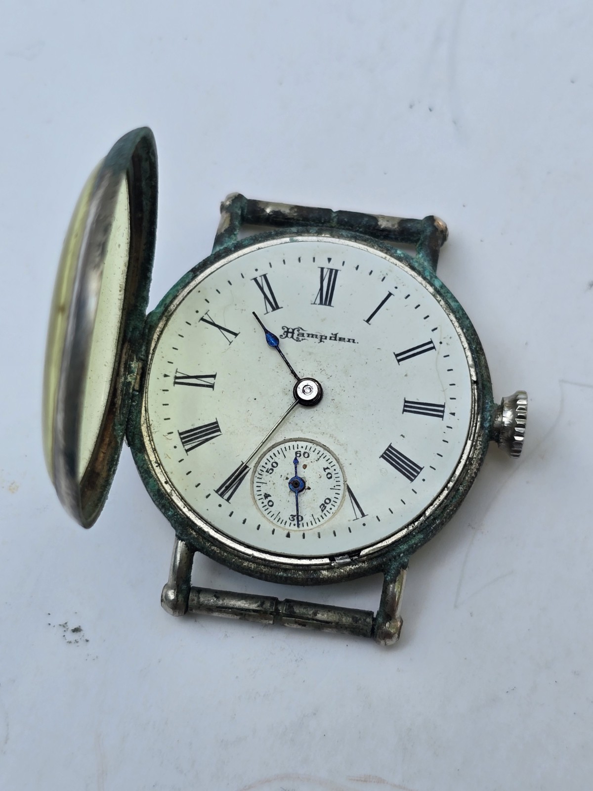 Hampden Wrist Watch WW 1 Trench Silver Tone Parts/Repair – 30mm – 15mm Lug