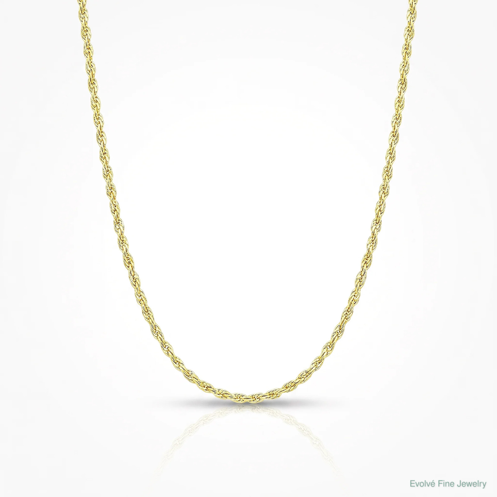 10K Yellow Gold .95mm Carded Cable Rope Chain Necklace 16″-24″