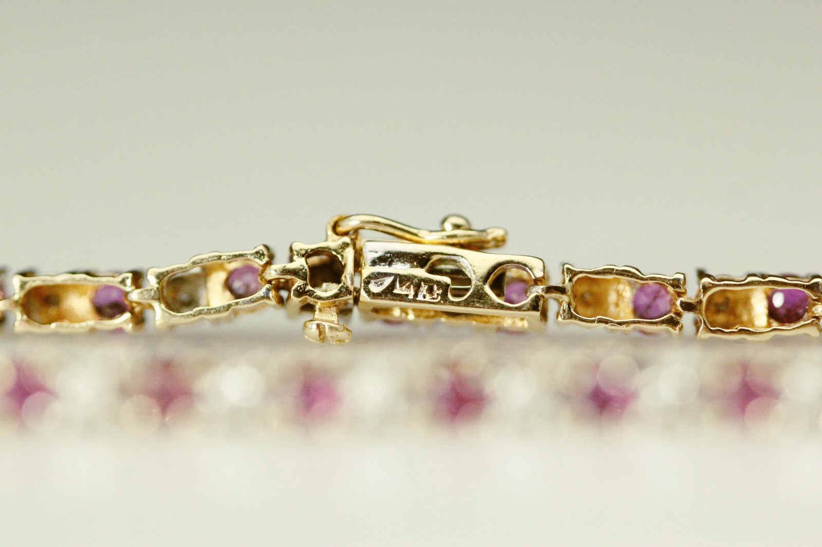 14K Yellow Gold Round Ruby & Diamond 7.5″ Tennis Bracelet 8.8 Grams (BR5028)