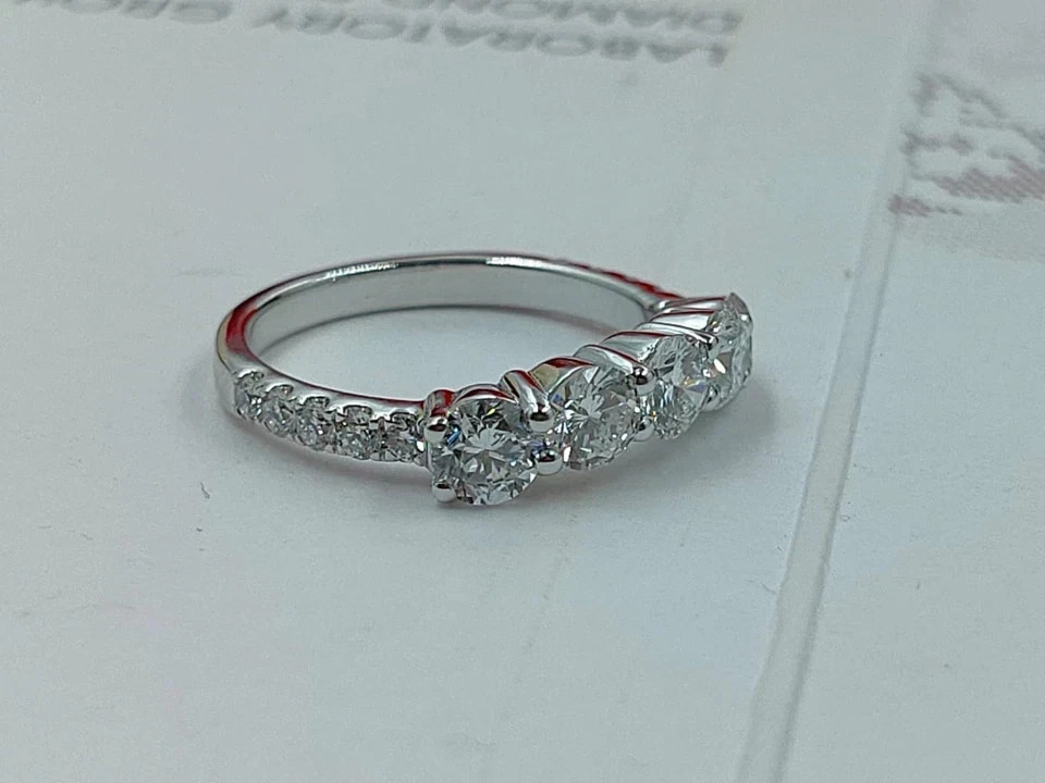 1.10Ct Round IGI EF/VS1 Lab Grown Diamond Women Wedding Band 14K White Gold