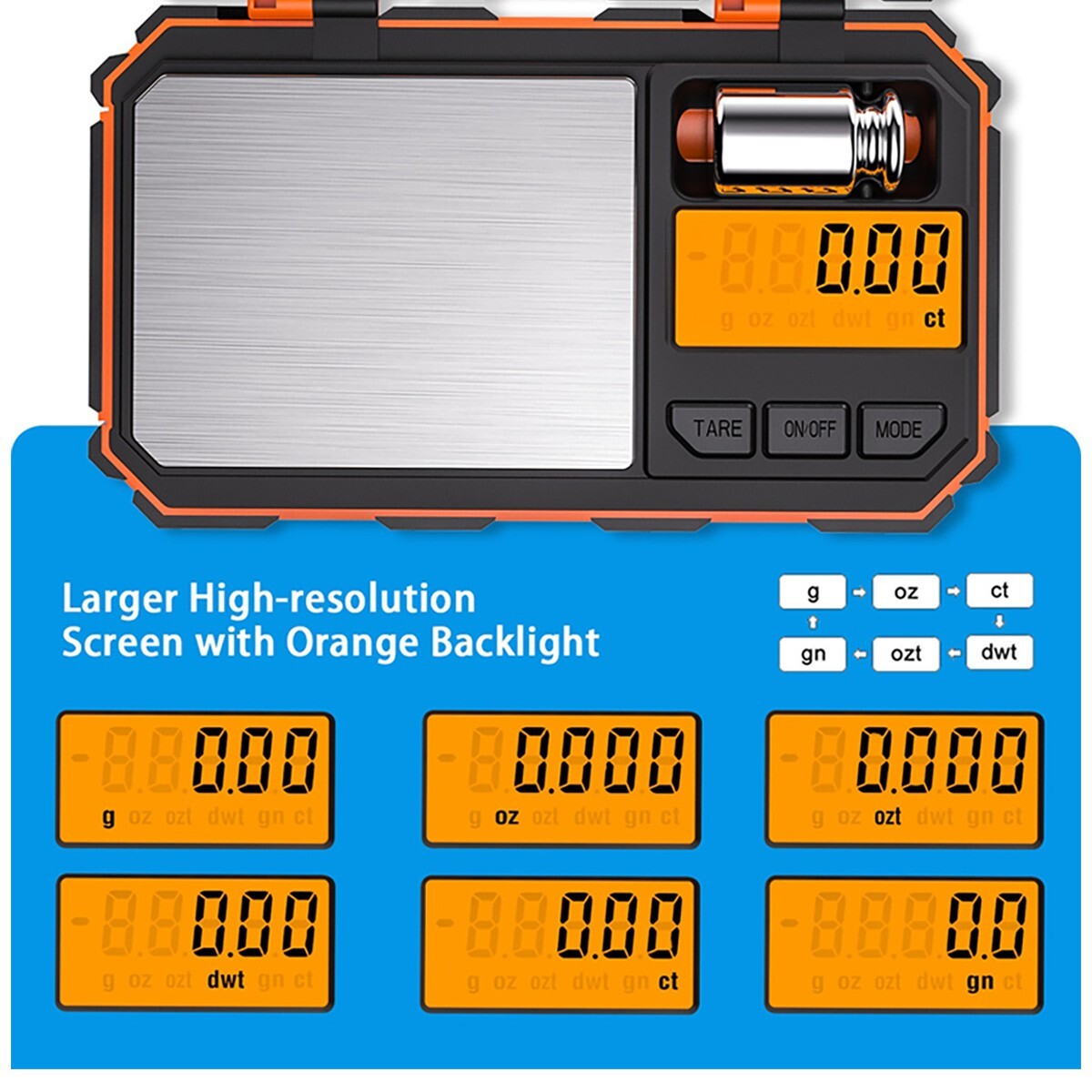 ORANGE Uniweigh Digital Pocket Scale 200g x 0.01g Jewelry Gold Gram Karat Weight